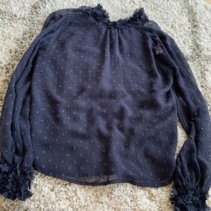 Zara Sheer Blouse NWOT Navy